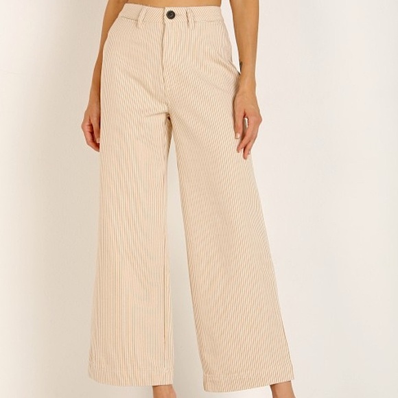 ROLLA'S Beige Striped Chinos. Old Mate Wide Leg Pants. - Picture 1 of 7